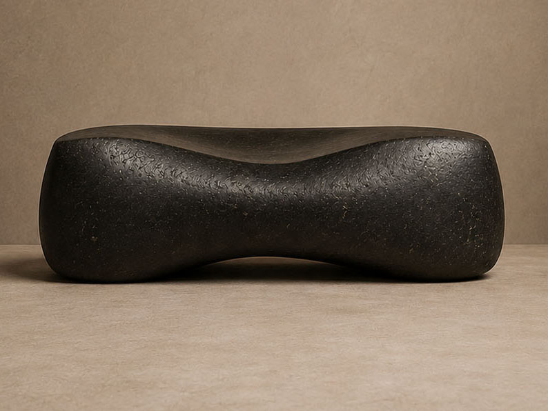 Àlvar Mestres black sculptural ceramic work, Cadaqués