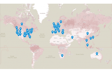 Map of shipments I have made to my clients